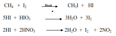 oxidizes HI formed during the reaction
